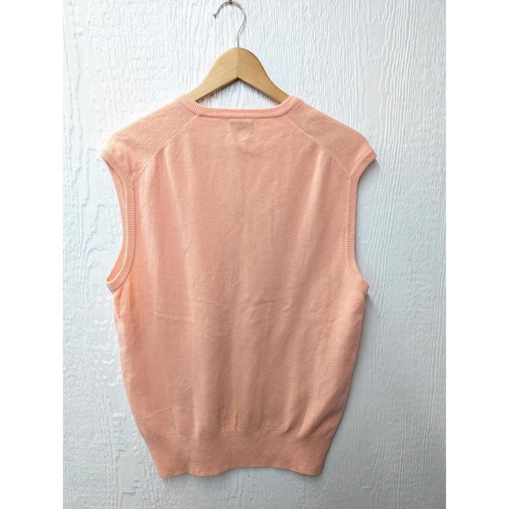 Vtg United Colors Of Benetton Orange Sherbet Wool Knit Sweater Vest Italy M/L - Picture 5 of 5